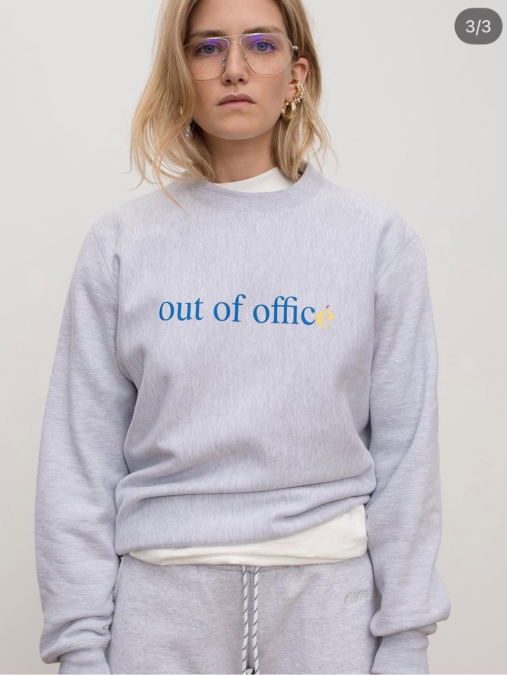Eliou Light Gray 'Out of Office' Sweater, Size XL